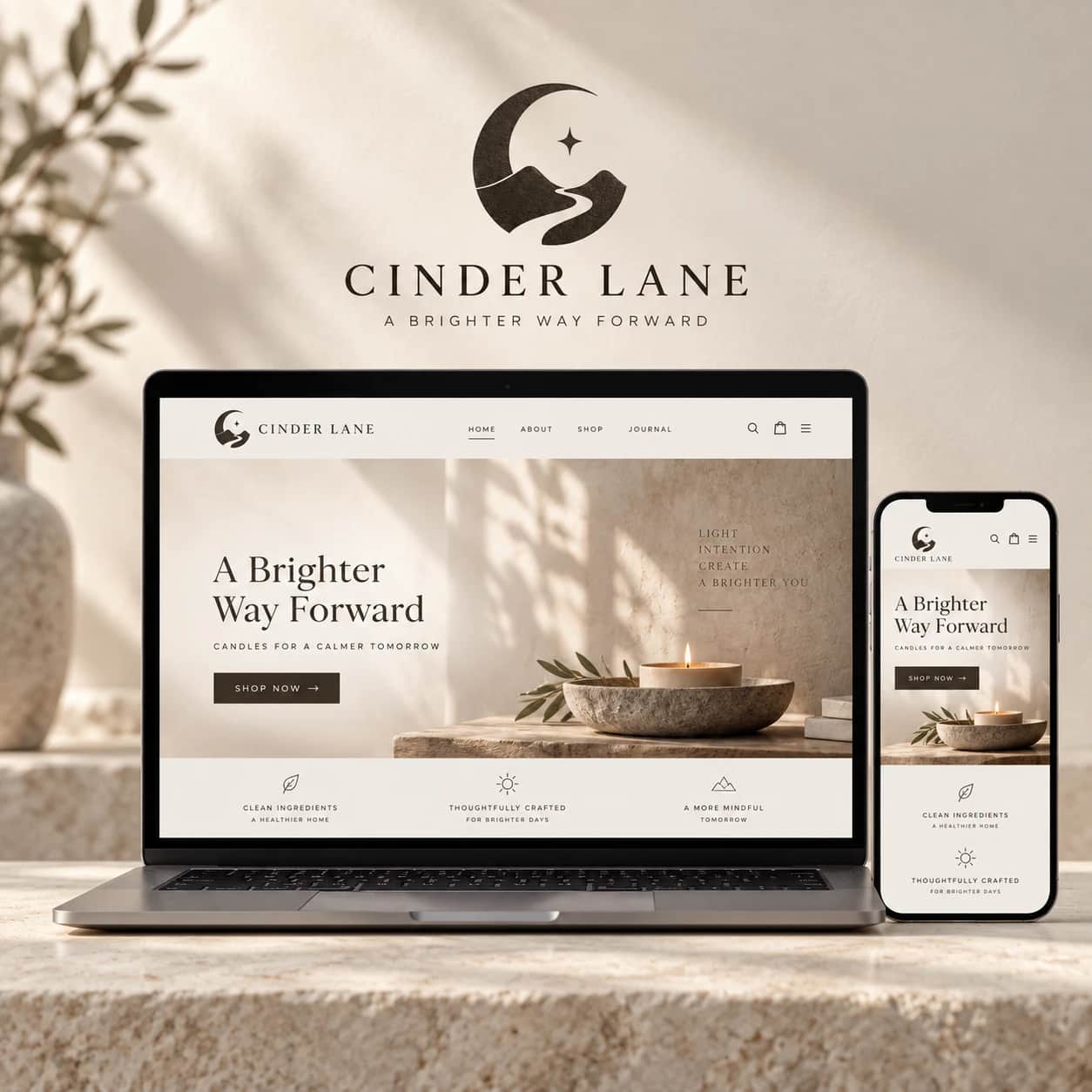 Logo + Website Launch Pack portfolio example 3