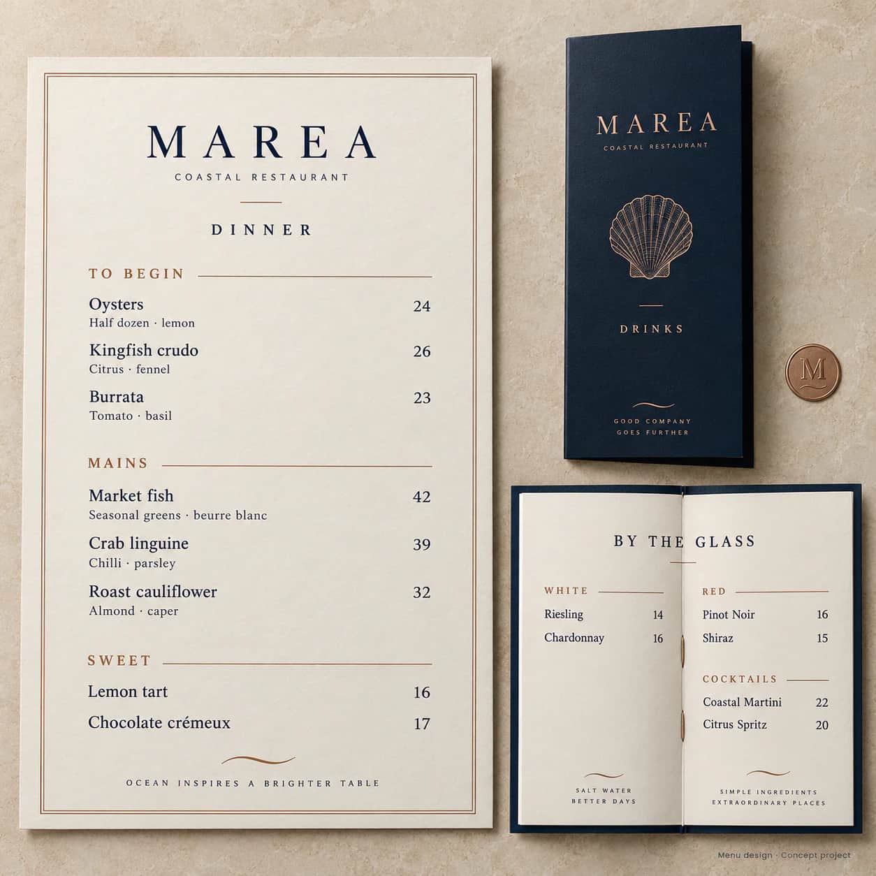 Menu Design portfolio example 2