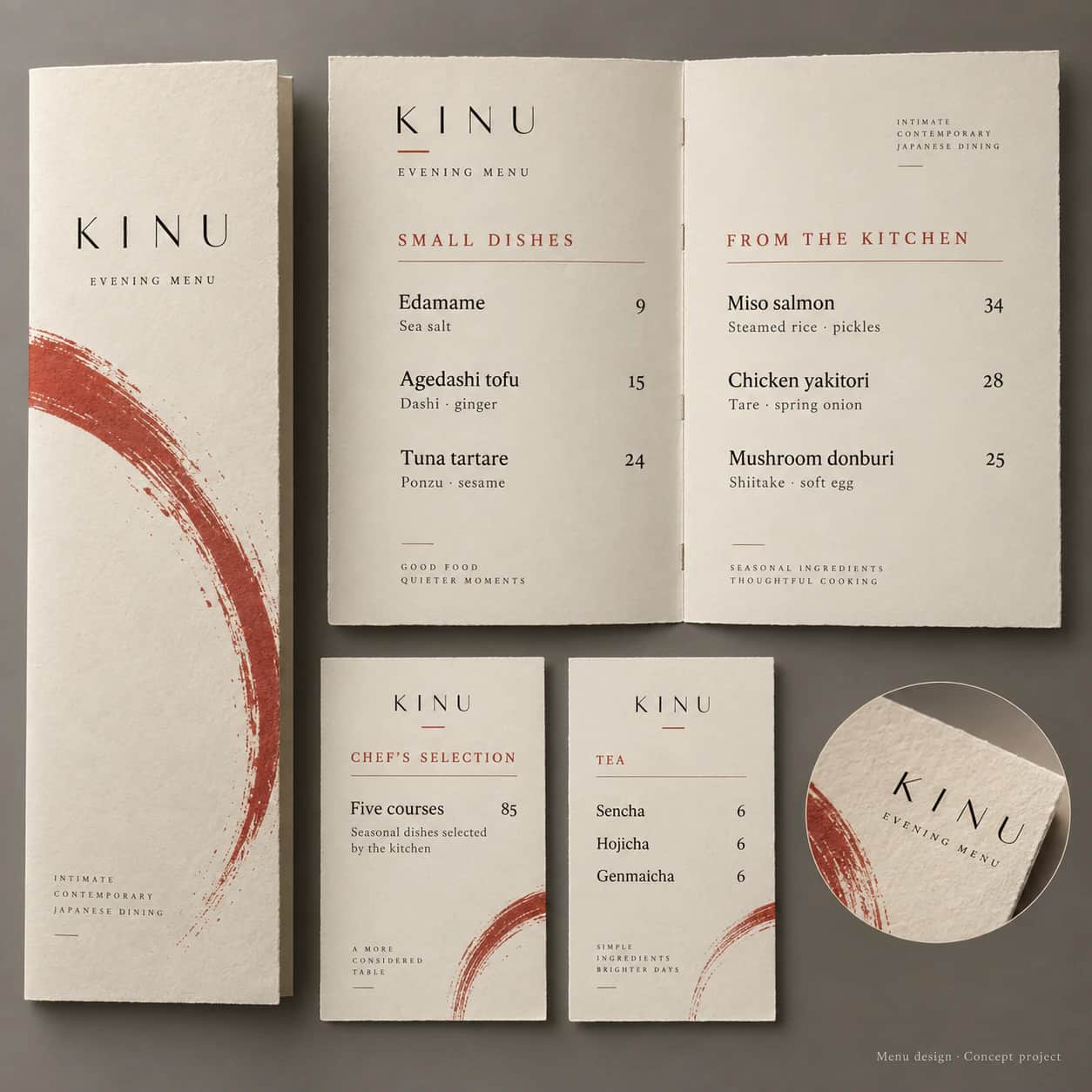 Menu Design portfolio example 5