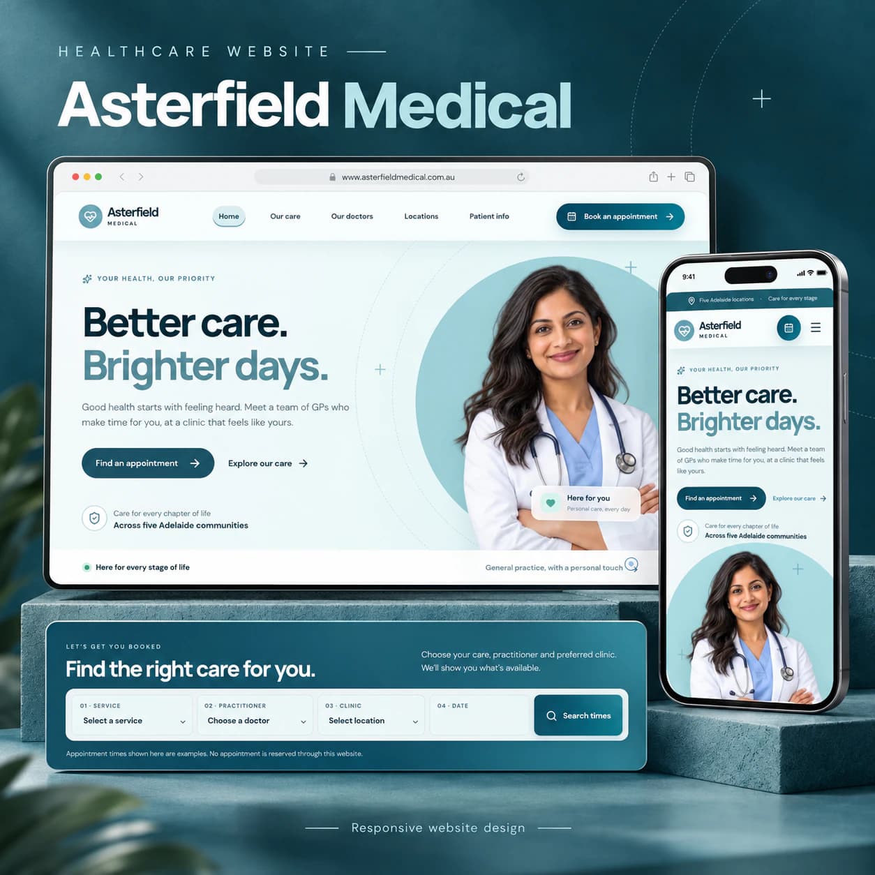 Asterfield Medical website project thumbnail