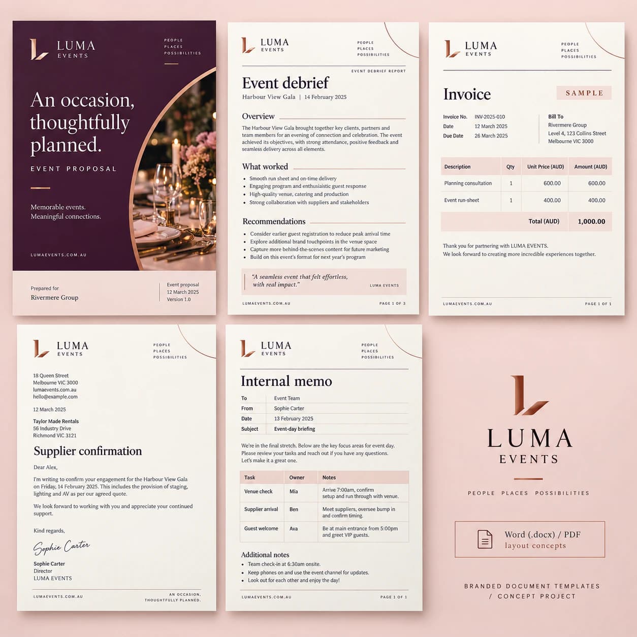 Business Document Templates portfolio example 5