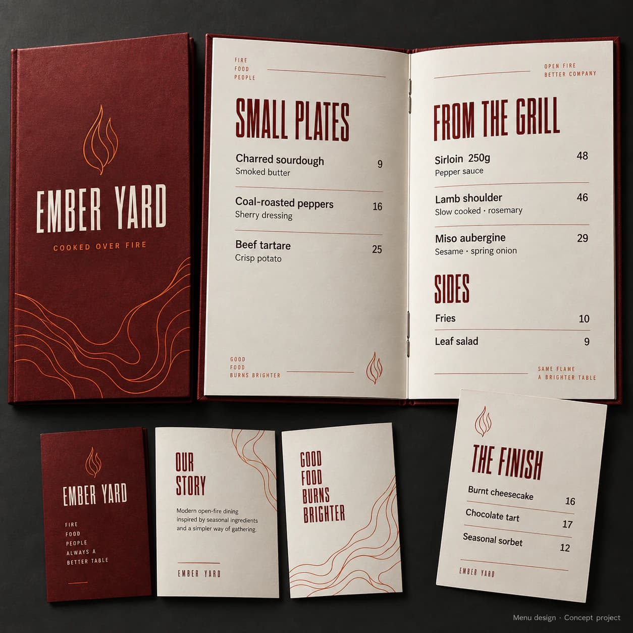 Menu Design portfolio example 3