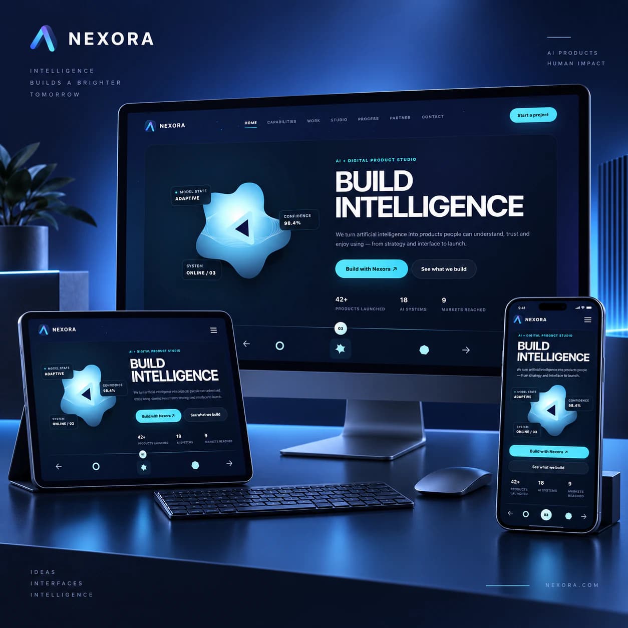 Nexora website project thumbnail