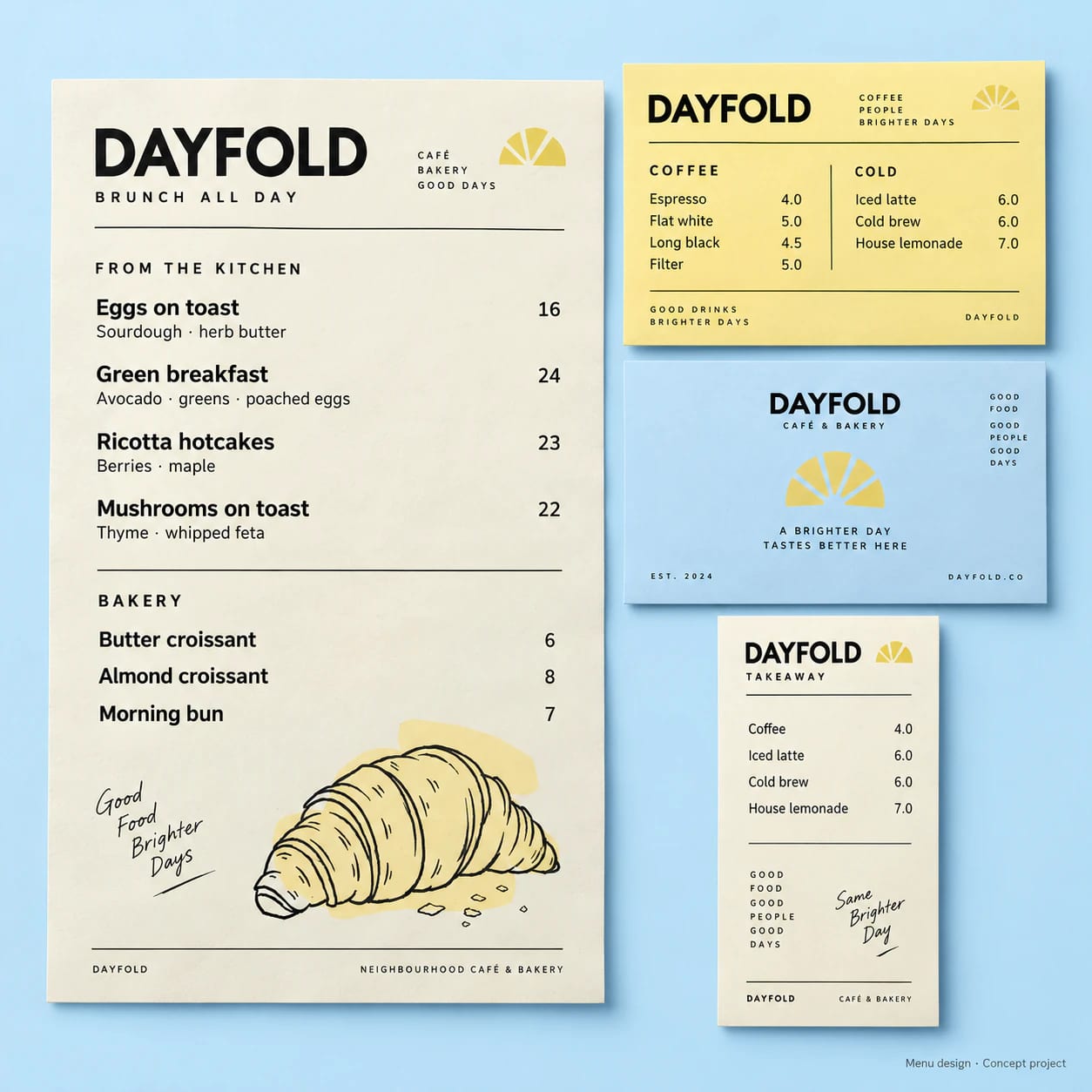 Menu Design portfolio example 4