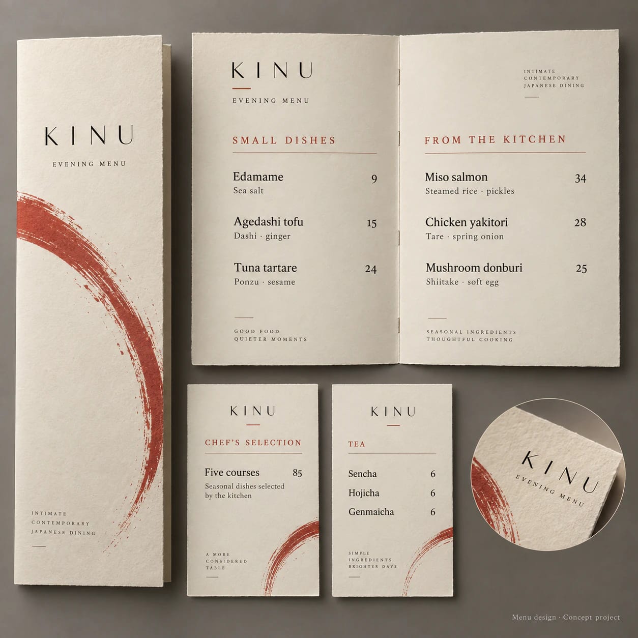 Menu Design portfolio example 5
