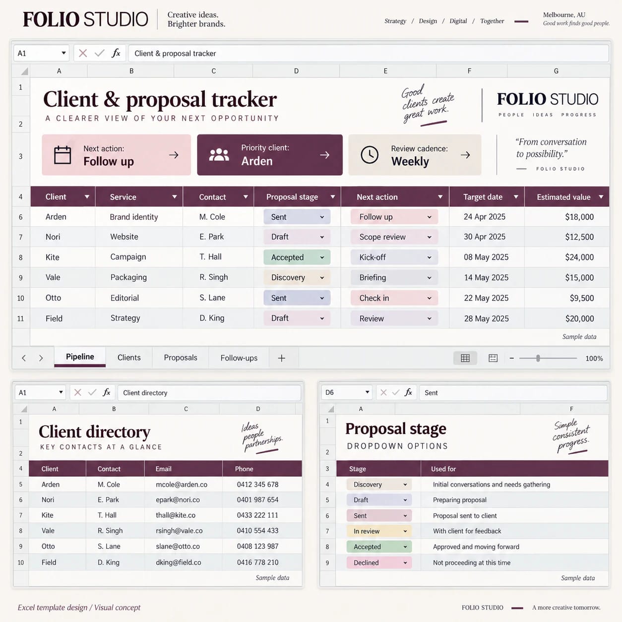 Microsoft Excel Template Design portfolio example 3